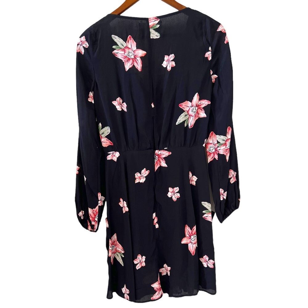 Reformation Misha Black Floral Mini Dress Size 2 - Picture 11 of 16